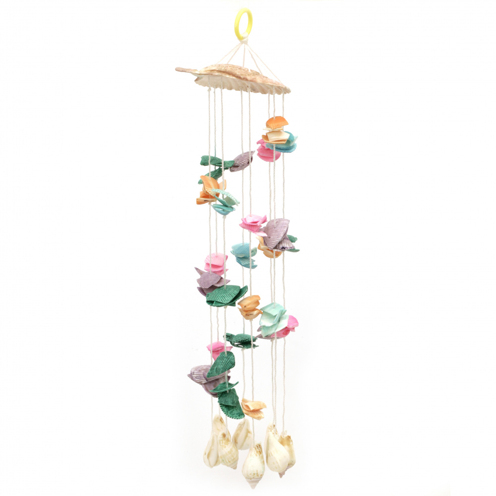 Wind bell made of mussels and shells for decoration 360 mm