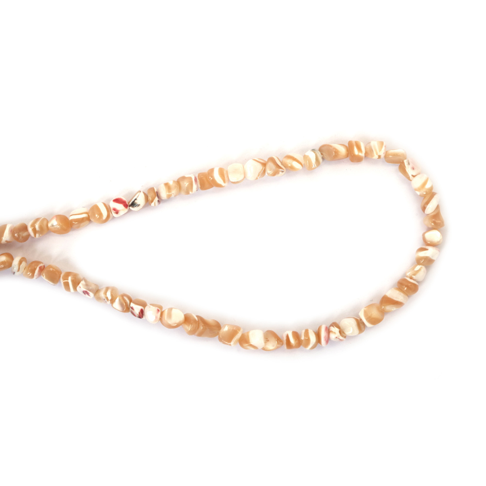 Наниз мъниста седеф 5~6x3~5x6~9 мм дупка 1 мм натурален ~70 броя