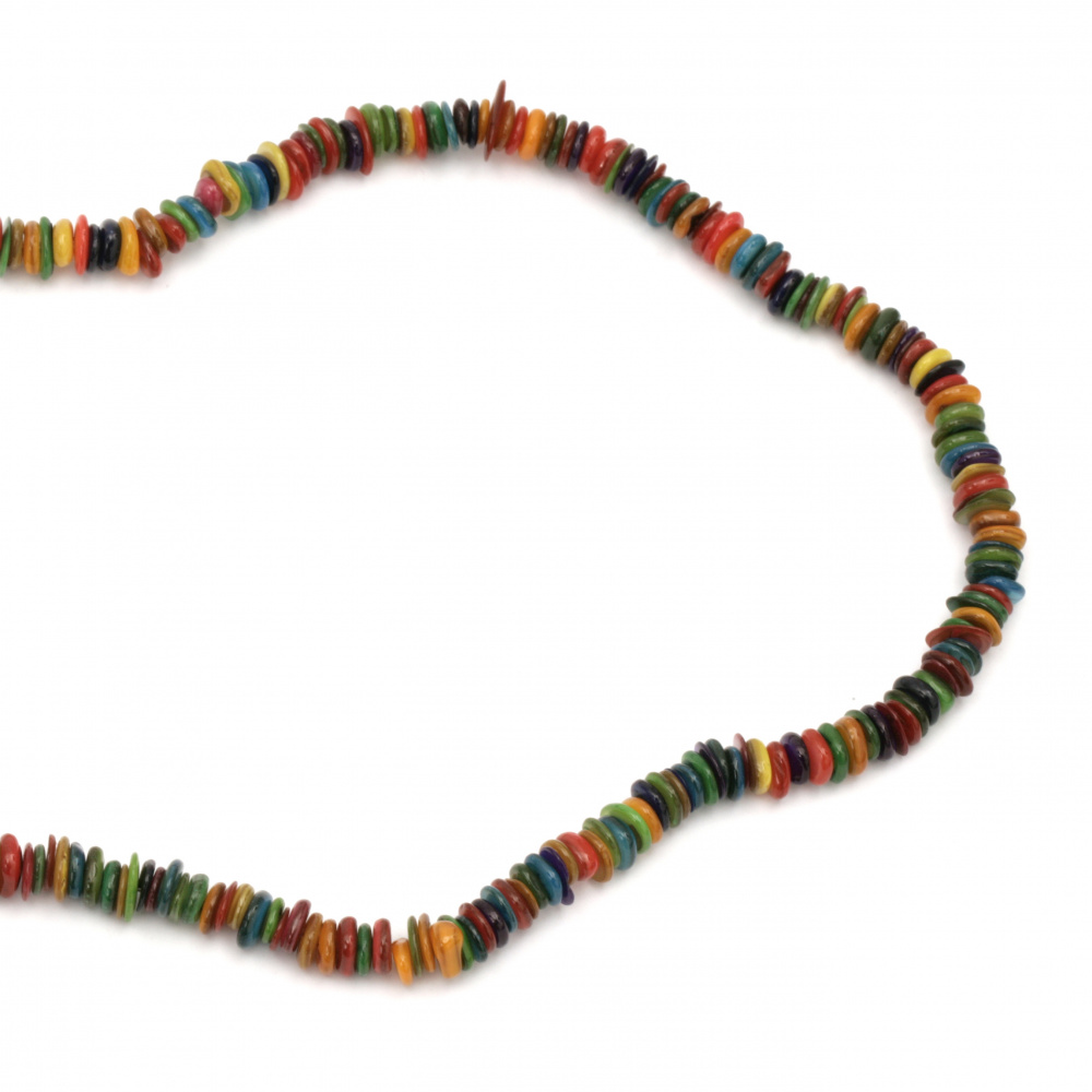 String mother-of-pearl 5-10 mm hole 1 mm colored chips ~ 80 cm