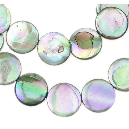 Mother of Pearl Flat Round Beads Strand 13x4 mm hole 1 mm ~32 pieces