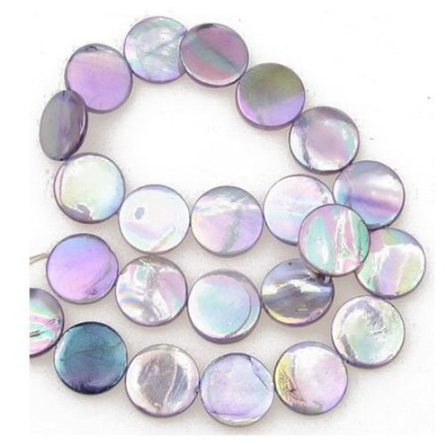 String mother of pearl 13x4 mm hole 1 mm purple light ~32 pieces