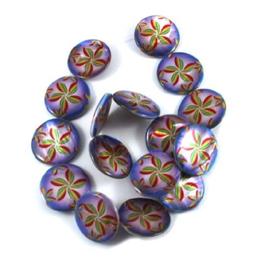 Strand mother of pearl 25x3 mm hole 1 mm with flower stamp ~ 16 pieces