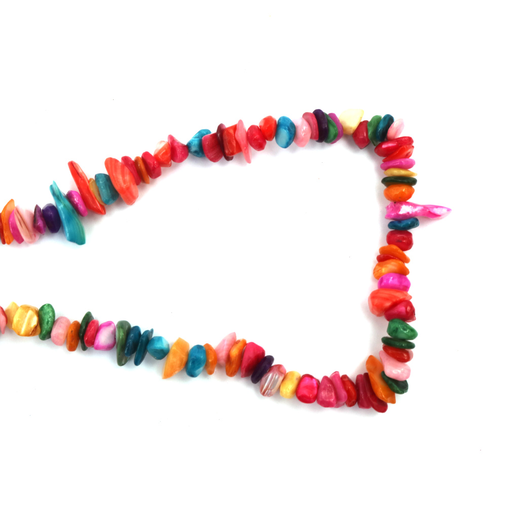 String of Natural MOTHER OF PEARL Shell Chip Beads, Colored: Assorted, 5-10 mm ~ 85 cm