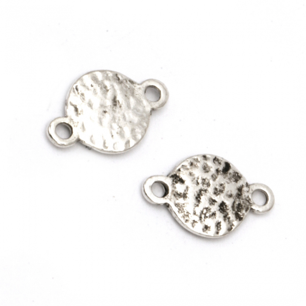 Connecting element metal coin 13x8x1.5 mm hole 1.5 mm NF color silver -10 pieces