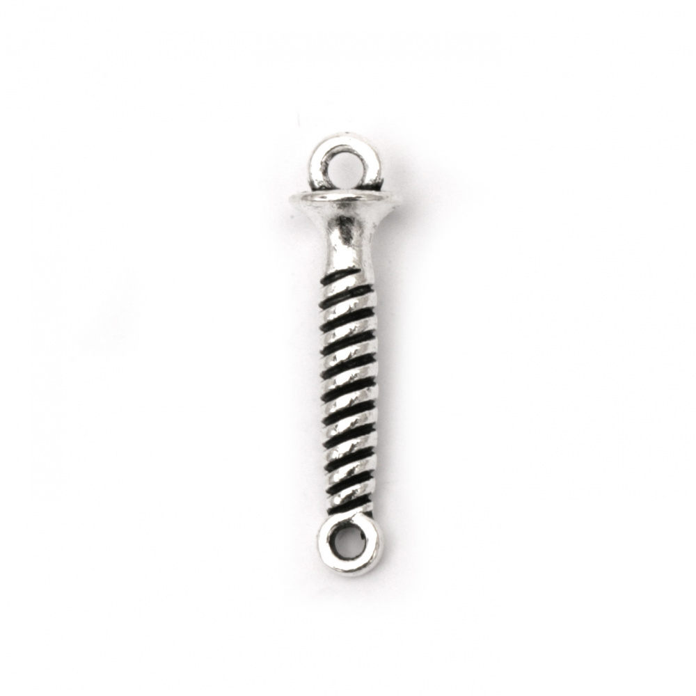 Connecting element metal nail 27x7x3.5 mm hole 2.5 mm color silver -10 pieces