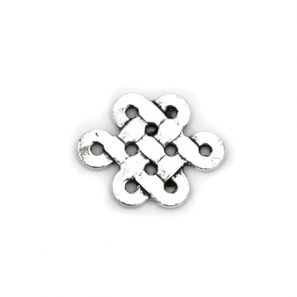 Connecting element metal figurine 18x14x2 mm hole 1.5 mm color silver -10 pieces