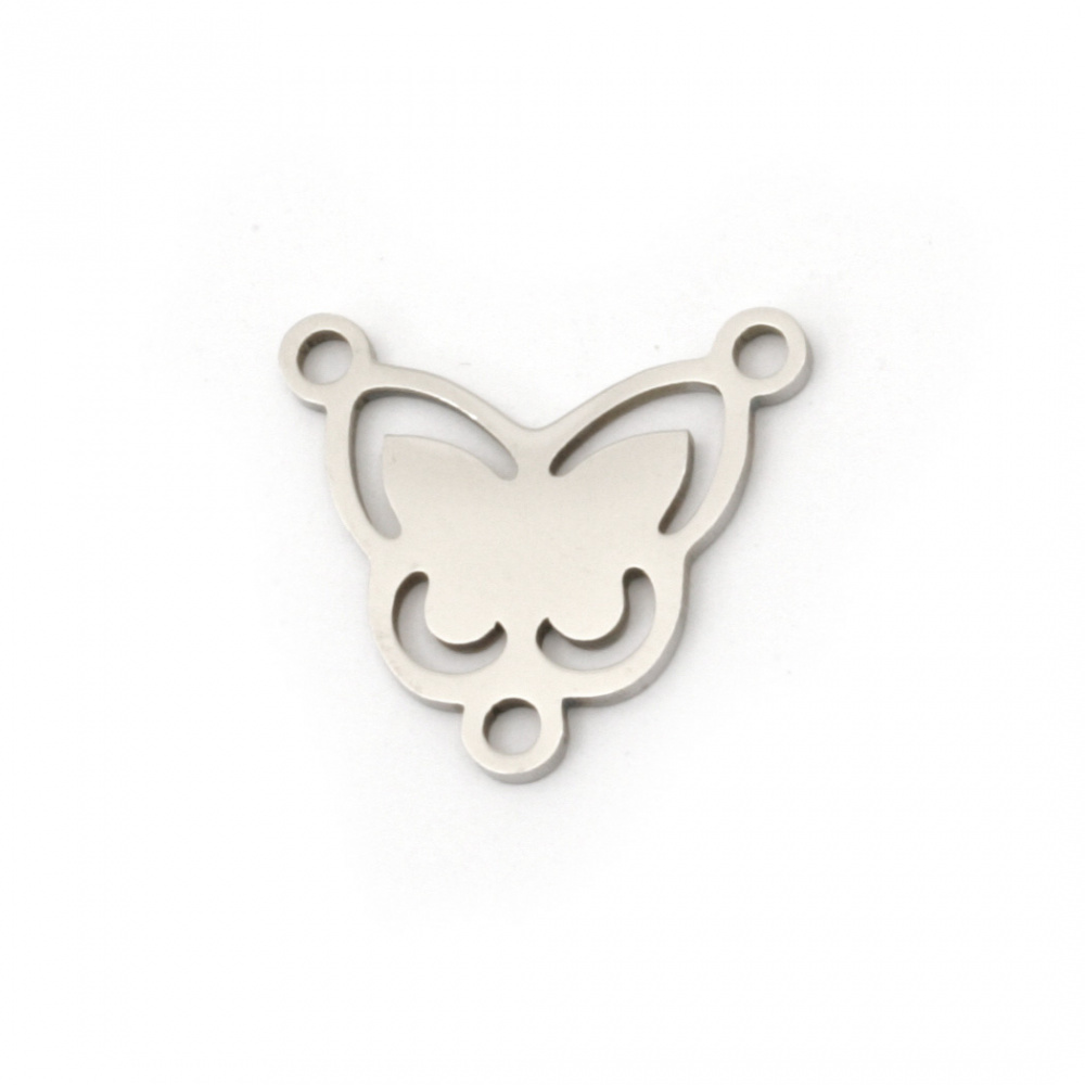 Connecting element steel butterfly 15x13.5x1 mm hole 1.5 mm color silver -2 pieces