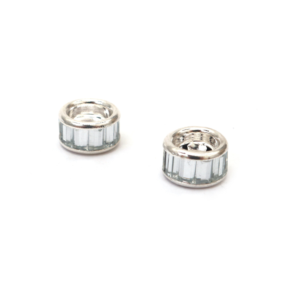 Steklena kroglica ART 10 x 5,5 mm, luknja 5 mm, bela