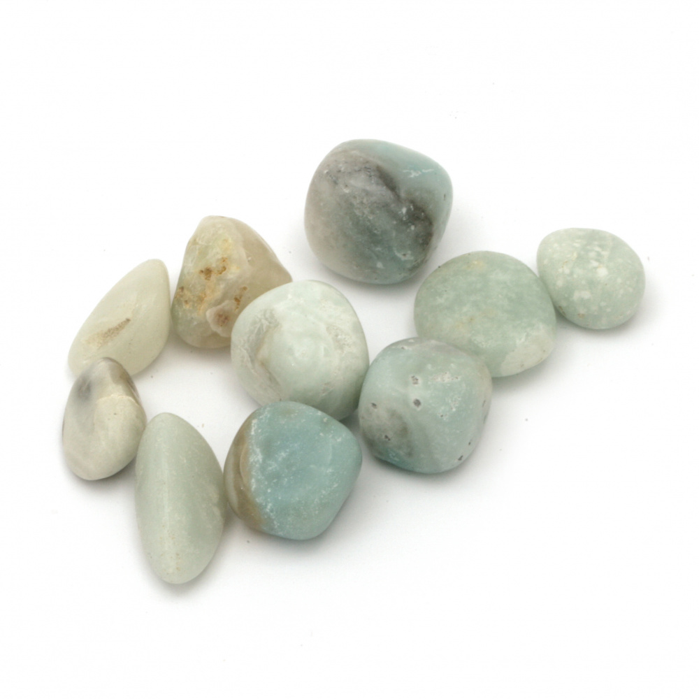 AMAZONITE / Natural Tumbled Stones without Hole, 12 ~ 20x18 ~ 30 mm - 50 grams