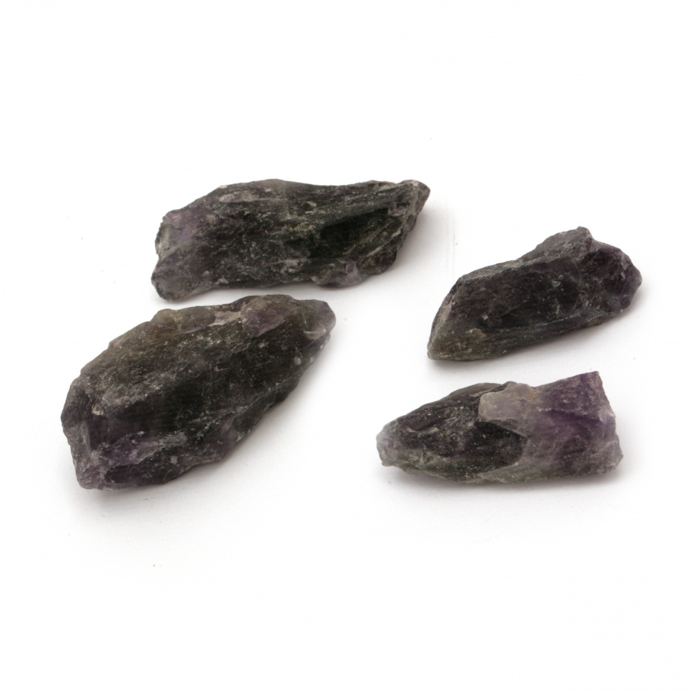 Natural AMETHYST Stone, 19 ~ 42x17 ~ 30x10 ~ 16 mm -100 grams
