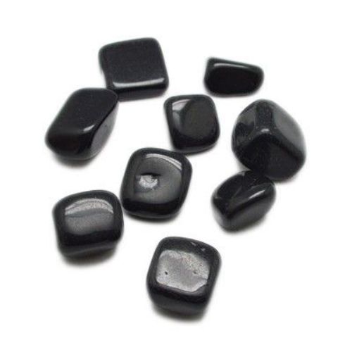 Natural Black Agate Gemstones, no hole  12 ~ 24 mm - 20 grams