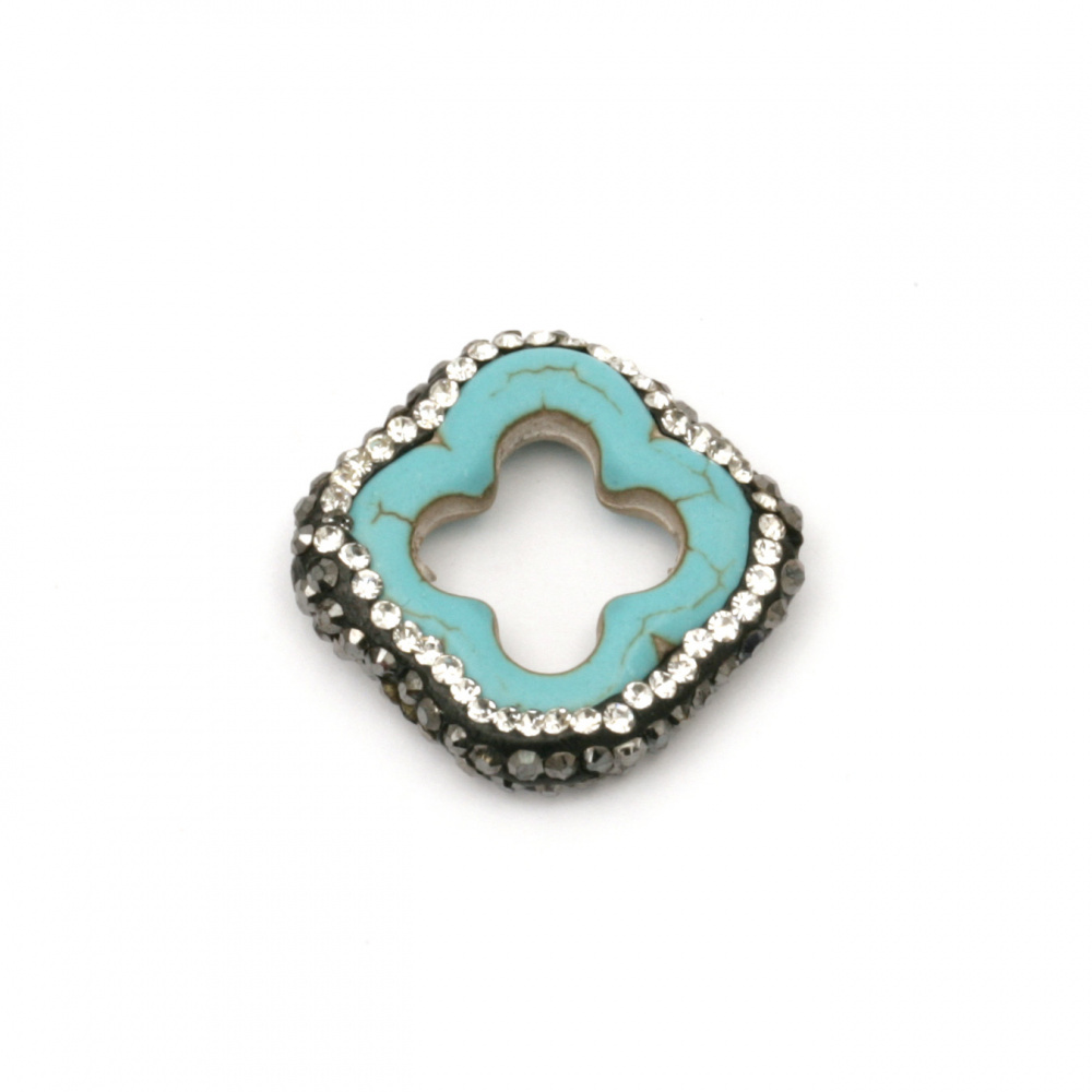 Synthetic TURQUOISE Stone Bead with Polymer and Crystals, 23x4 mm, Hole: 1 mm