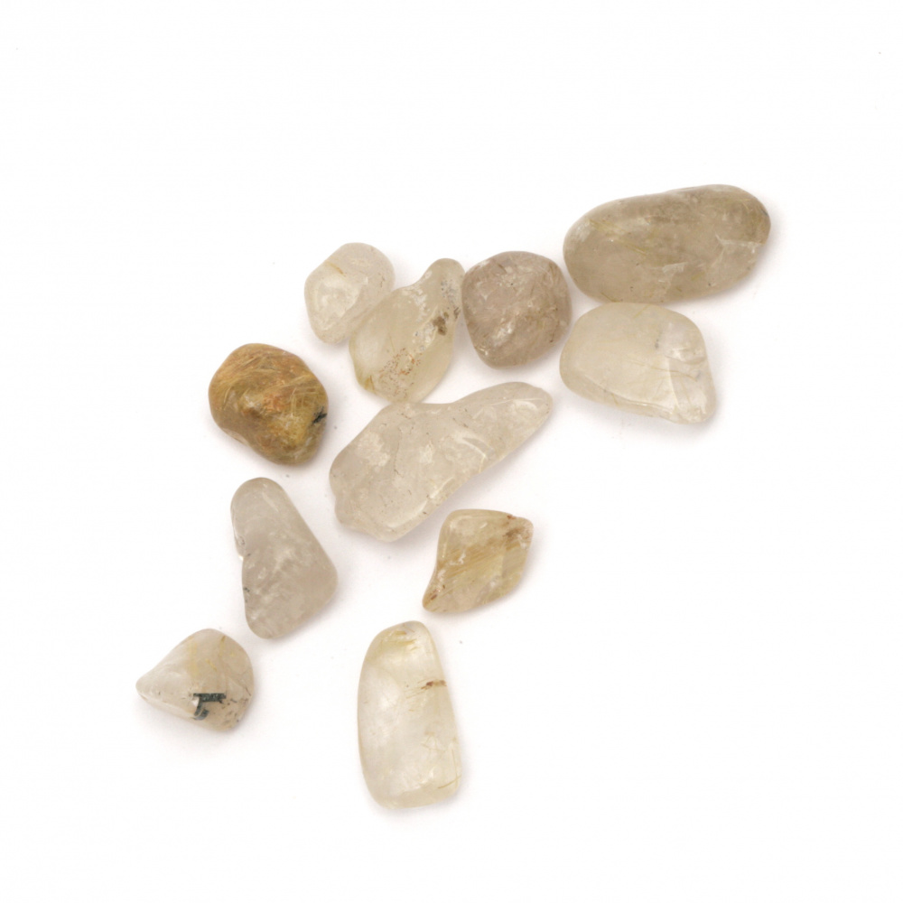 Natural quartz stone without hole 8 ± 20x5 ± 10x1 ± 7 mm -20 grams