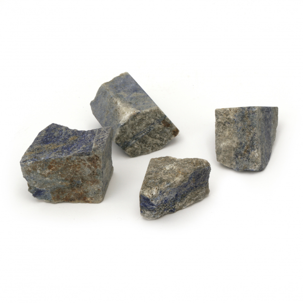 LAPIS LAZULI / Natural Stones  without Hole, 19 ~ 42x17 ~ 30x10 ~ 16 mm - 100 grams