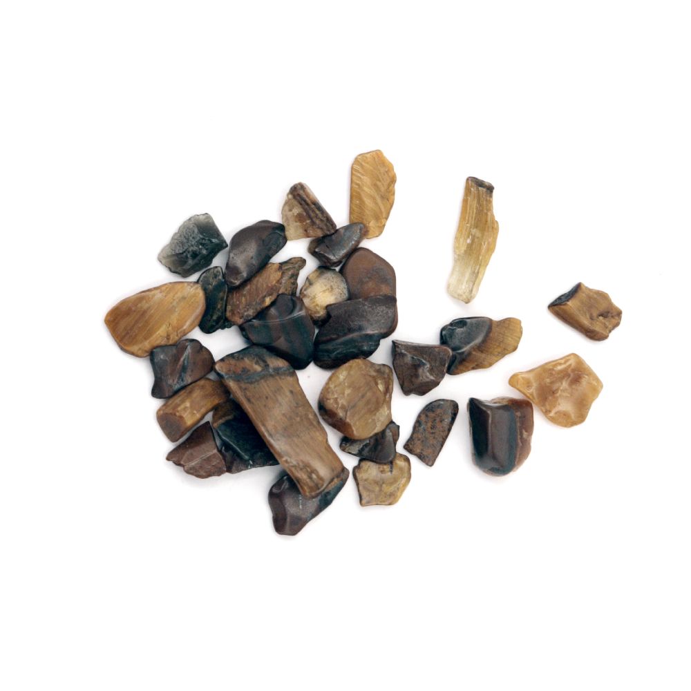 Естествен камък ТИГРОВО ОКО без дупка 2±8x2±4 мм -20 грама
