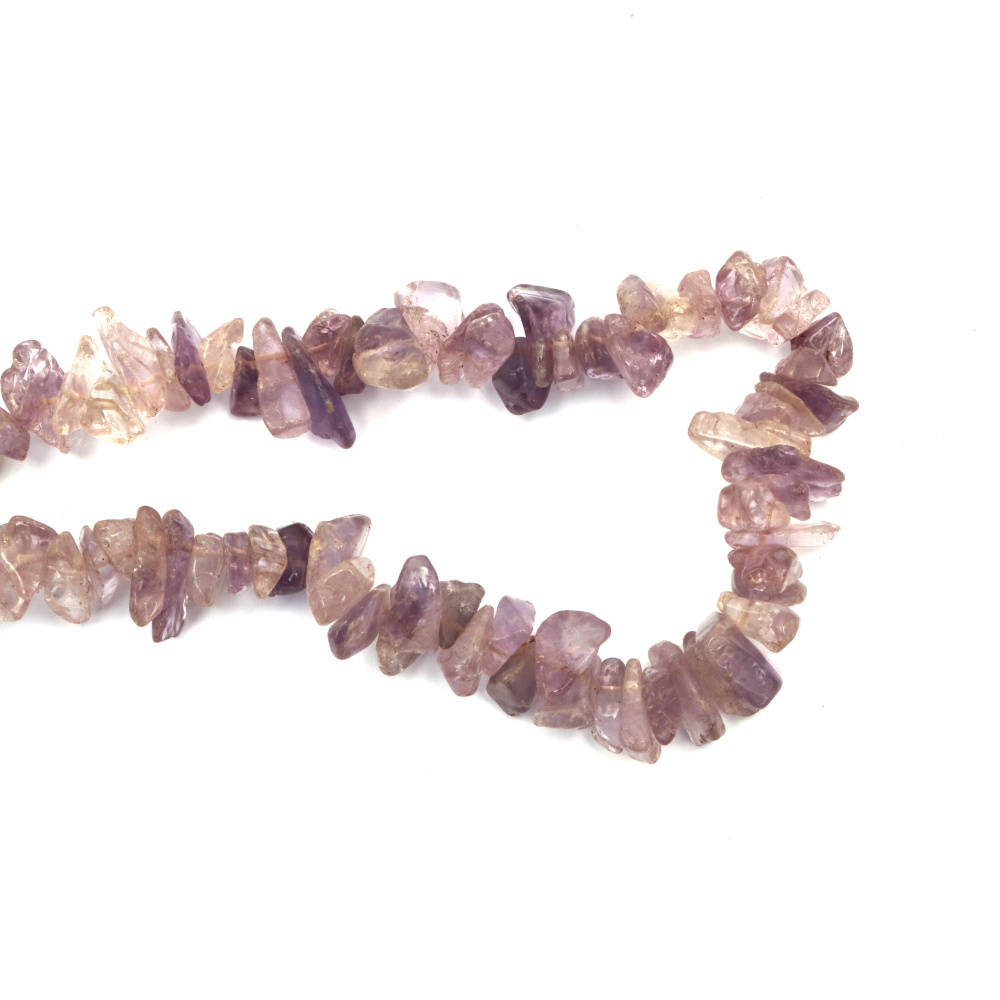 String of Natural Chip Stone Beads LAVENDER AMETHYST, 8-12 mm ~ 90 cm