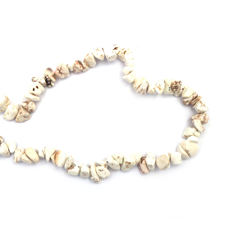 String of Natural Chip Stone Beads MAGNESITE Grade A, 8-12 mm ~ 90 cm
