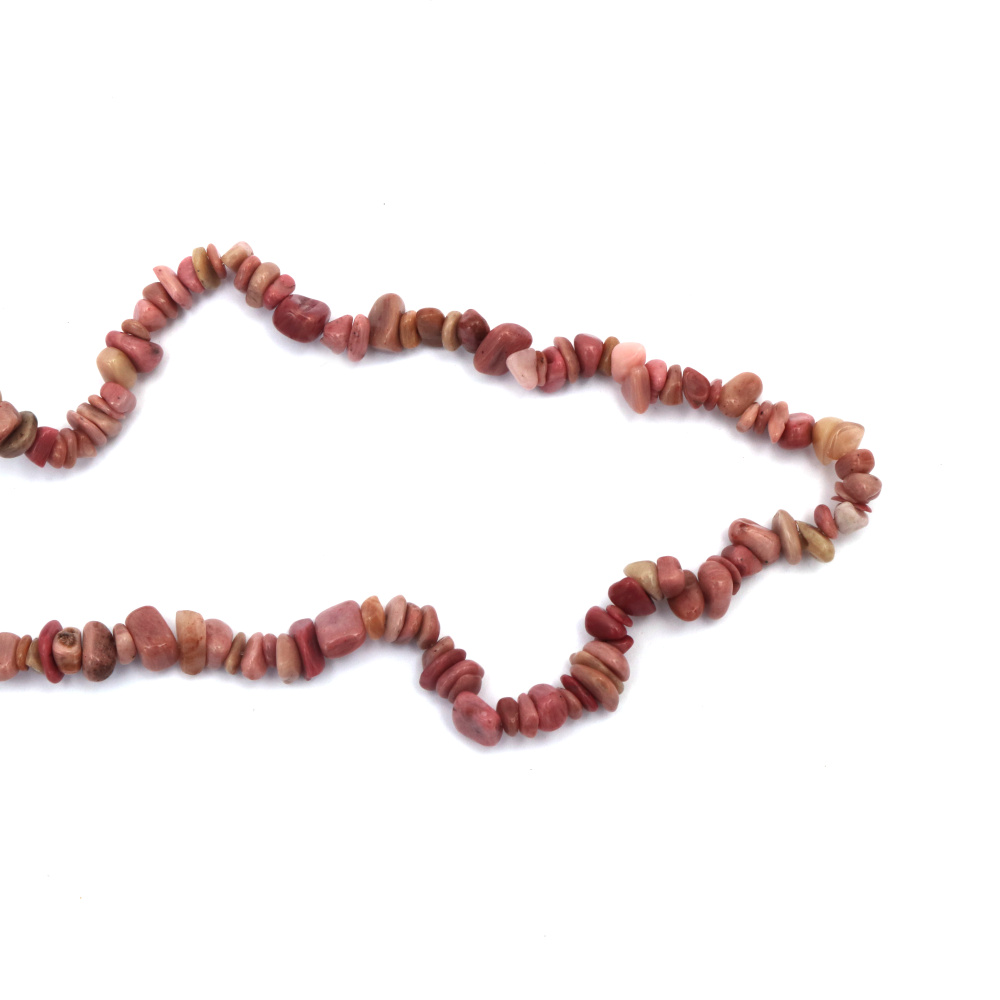 String of Natural Chip Stone Beads  RHODOCHROSITE Grade A, 5-7 mm ~80 cm