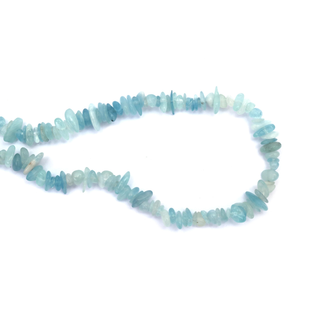 Aquamarine Class A Chip Beads Strand, Natural Stones, 5-7 mm, ~40 cm