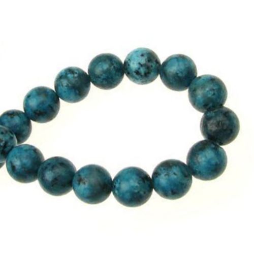 String beads semi-precious stone VAINS STONE blue ball 8 mm ~ 48 pieces