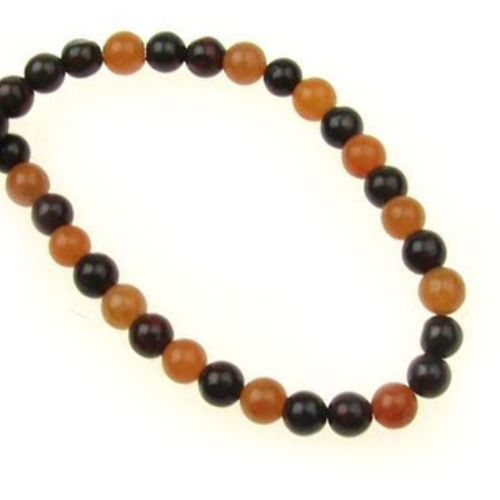 String Small Semi-precious Stone Beads / JASPILITE and MOOCAITE, Ball: 4 mm ~ 96 pieces