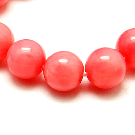 Strand semi-precious stone Coral pink ball beads 4 mm ~ 96 pieces