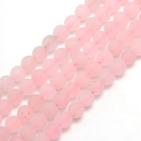 Ροζ χαλαζίας στρόγγυλη ημιπολύτιμη χάντρα 6 mm ματ ~ 66 τεμάχια