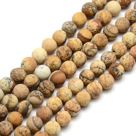 String beads semi-precious stone YAPIS landscape ball frosted 10mm ~ 38 pieces