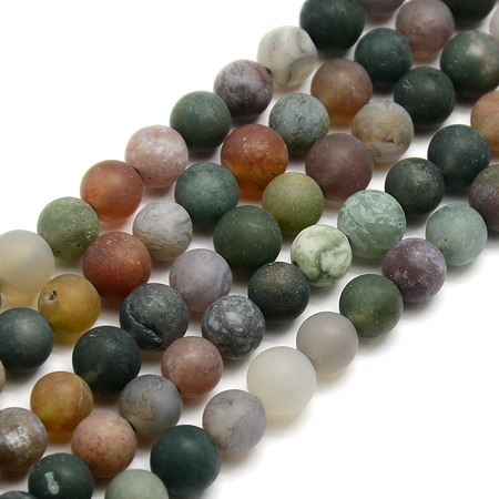String Beads From Indian Bead Matte Stone Agate Indian Bead Matte 6mm ~ 66 Pieces