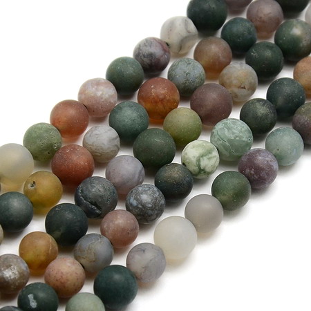 String Beads from  Indian Bead Matte Stone Agate8mm ~ 48 Pieces