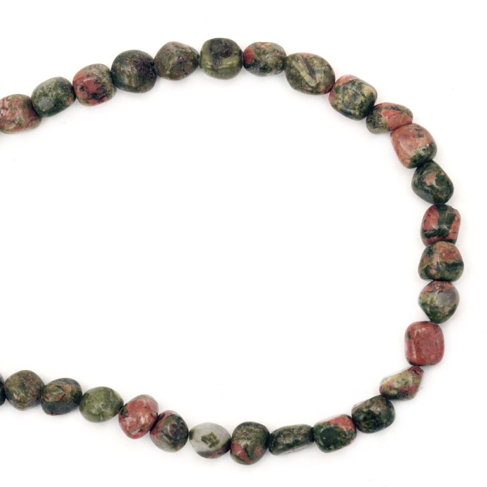 NATURAL UNAKITE Frosted Gemstone Beads Strand 5 ~ 7x5 ~ 7 mm ~ 55 pcs