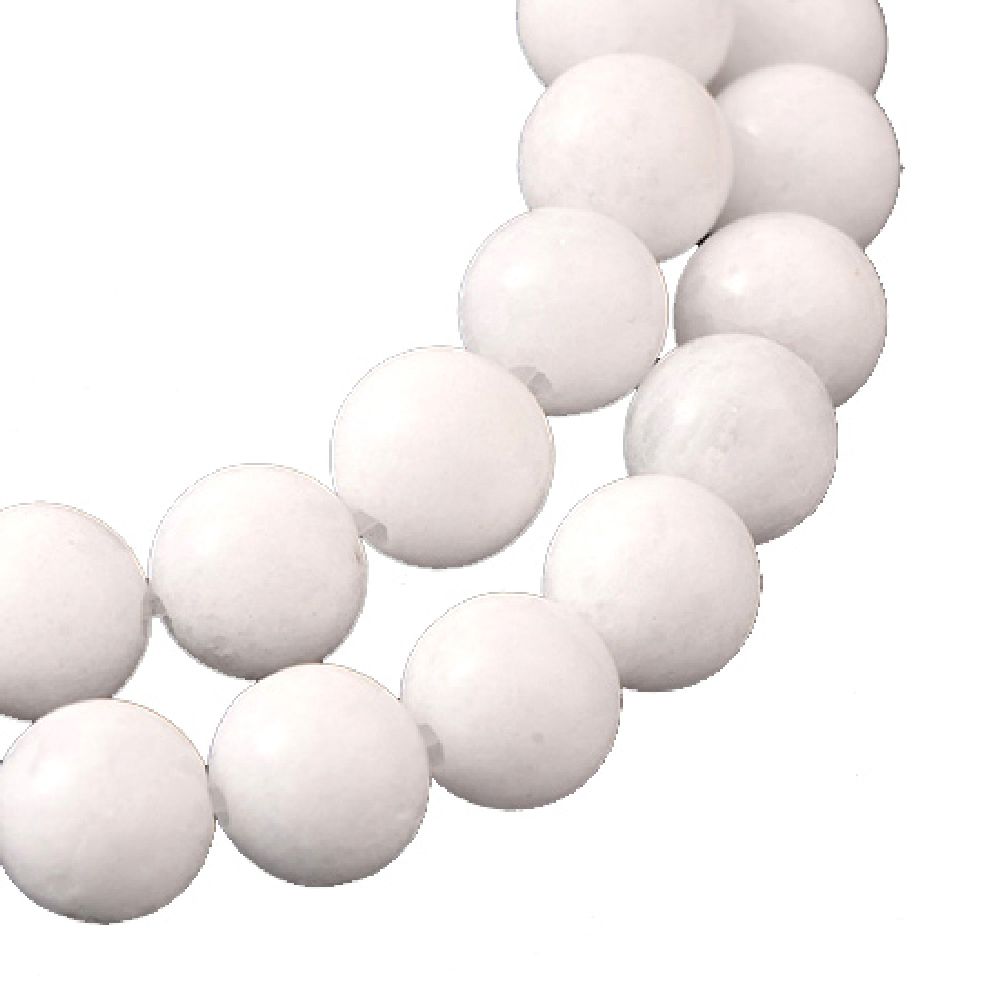 Mărgele cu coarde Piatră semiprețioasă JADE Clasa naturală Perlă albă 6mm ~ 64 bucăți
