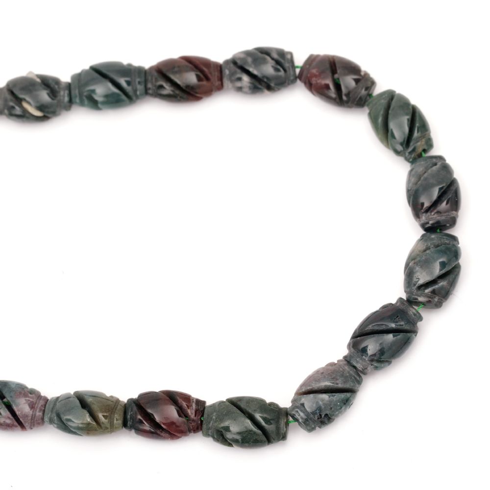 Natural Indian Agate Beads Strand 15x23x10 mm ~ 18 pcs