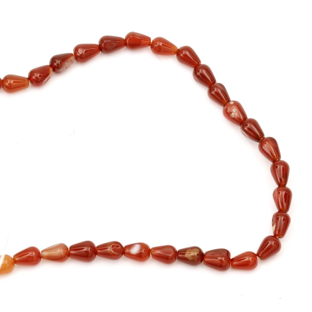String beads semi-precious stone AHAT orange drop 4 ~ 8x11 mm ~ 35 pieces
