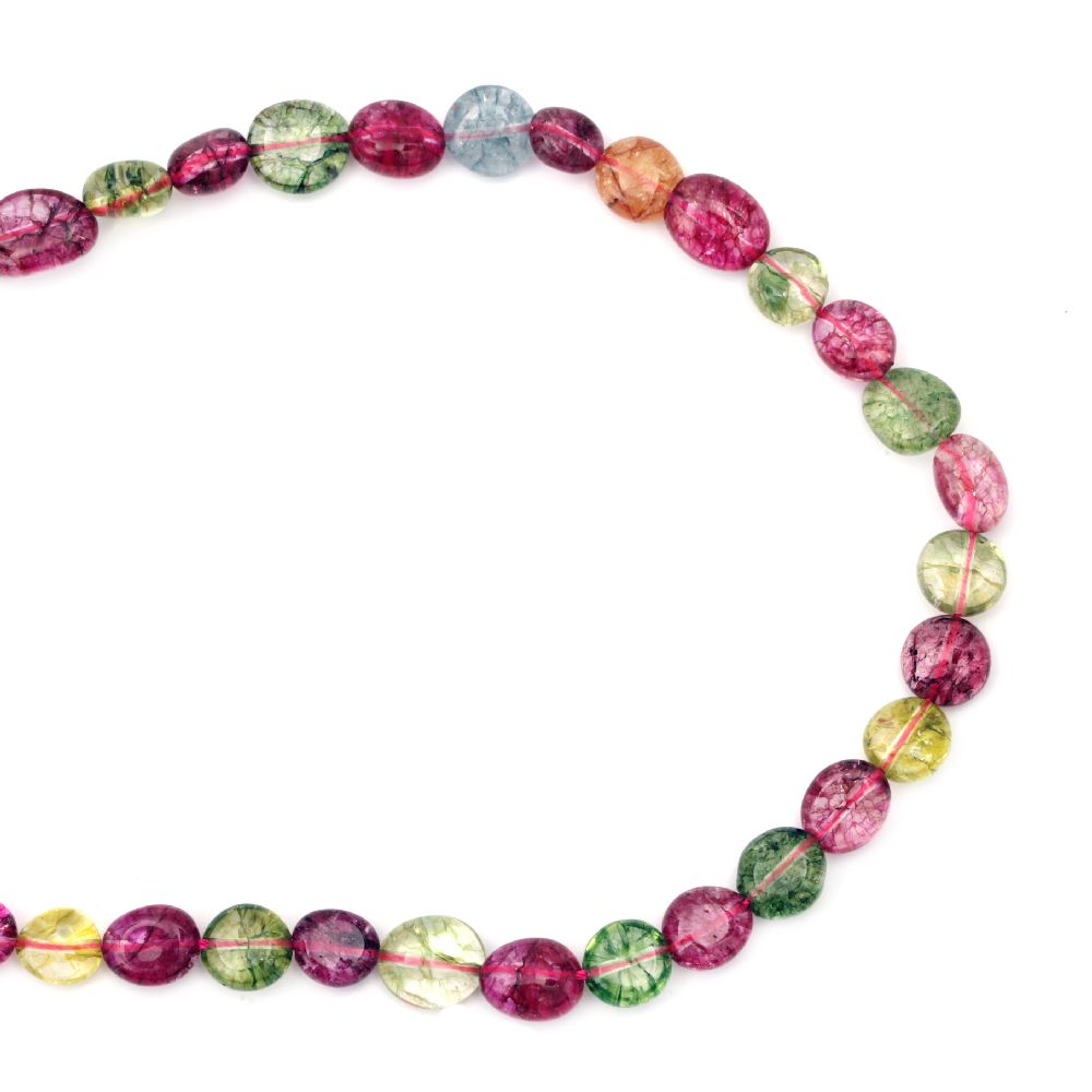 TURMALINE QUARTZ colored ball shaped  7~11x8~12 mm String beads semi-precious stone ~42 Pieces