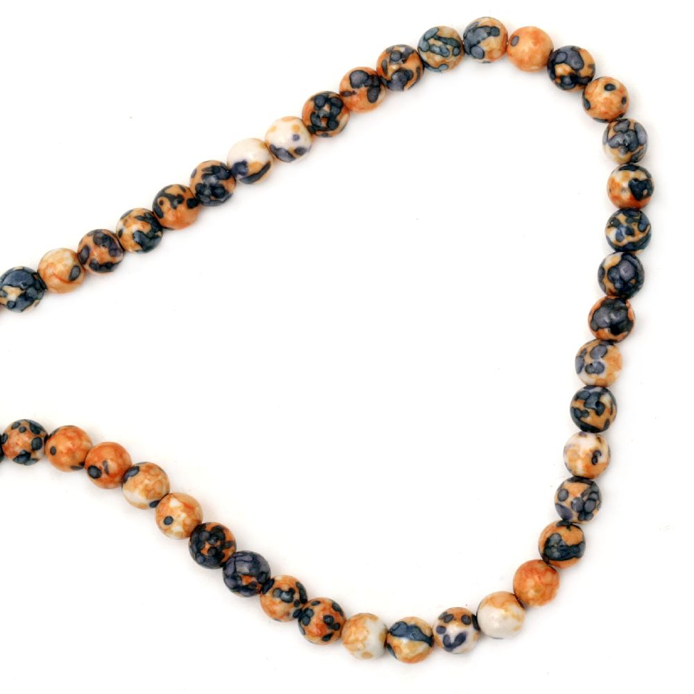 Gemstone Beads Strand, Synthetic Turquoise, Round, Colorful, 6mm, ~66 pcs