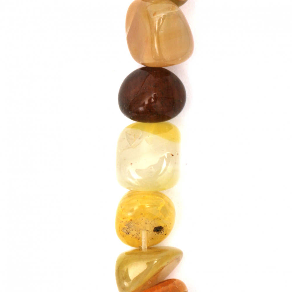 Șirag de mărgele din piatră semiprețioasă AHAT dungi portocaliiu 10 ~ 15x6 ~ 18 mm ~ 35 bucăți