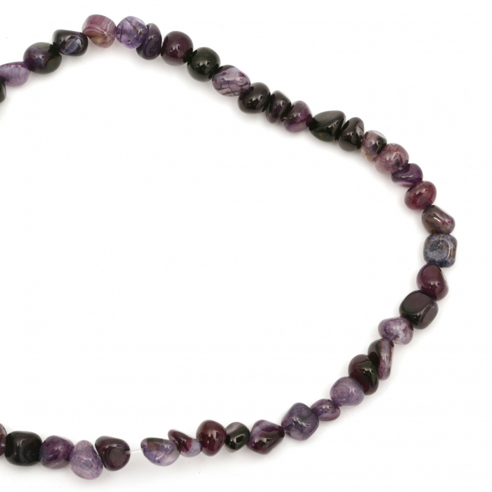 Șir de mărgele din piatră semiprețioasă AGAT  dungi violet 6 ~ 12x6 ~ 15 mm ~ 50 bucăți
