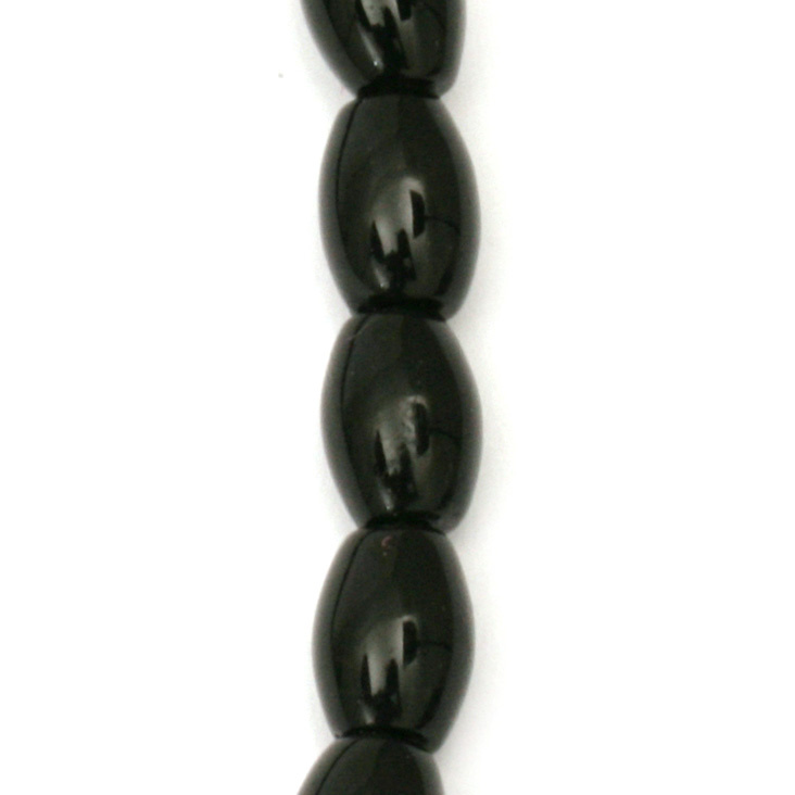 String  beads   stone Agateblack oval 6x10 mm ~ 42 pieces