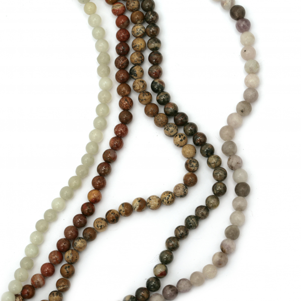 String  beads natural stone Agate Assorted bead 5 ~ 6 mm ~ 60 pieces