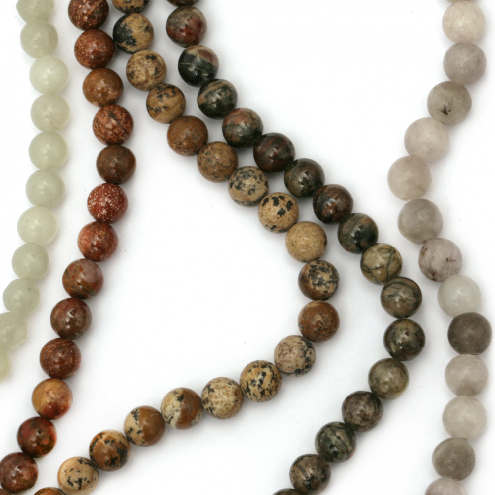 String  beads natural stone Agate Assorted bead 5 ~ 6 mm ~ 60 pieces
