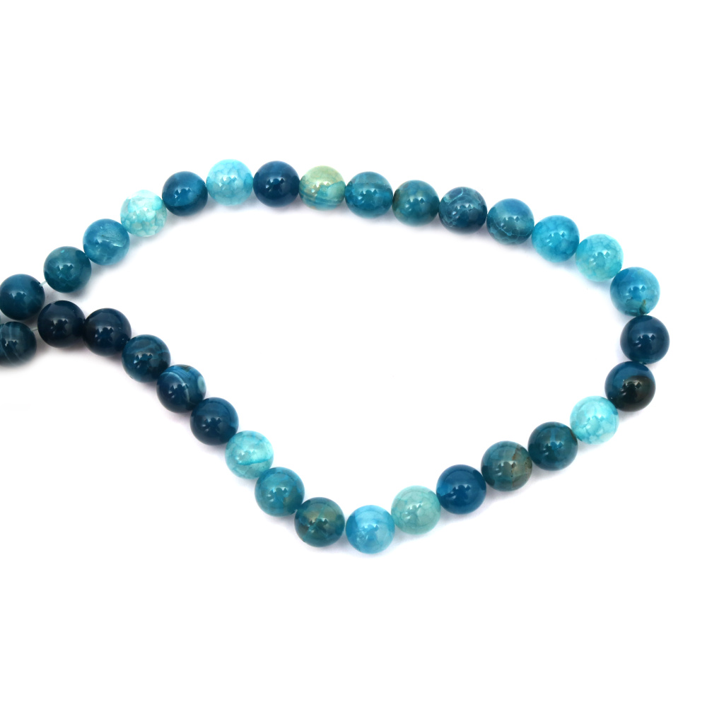 String beads Agate blue ball 10 mm ~ 38 pieces