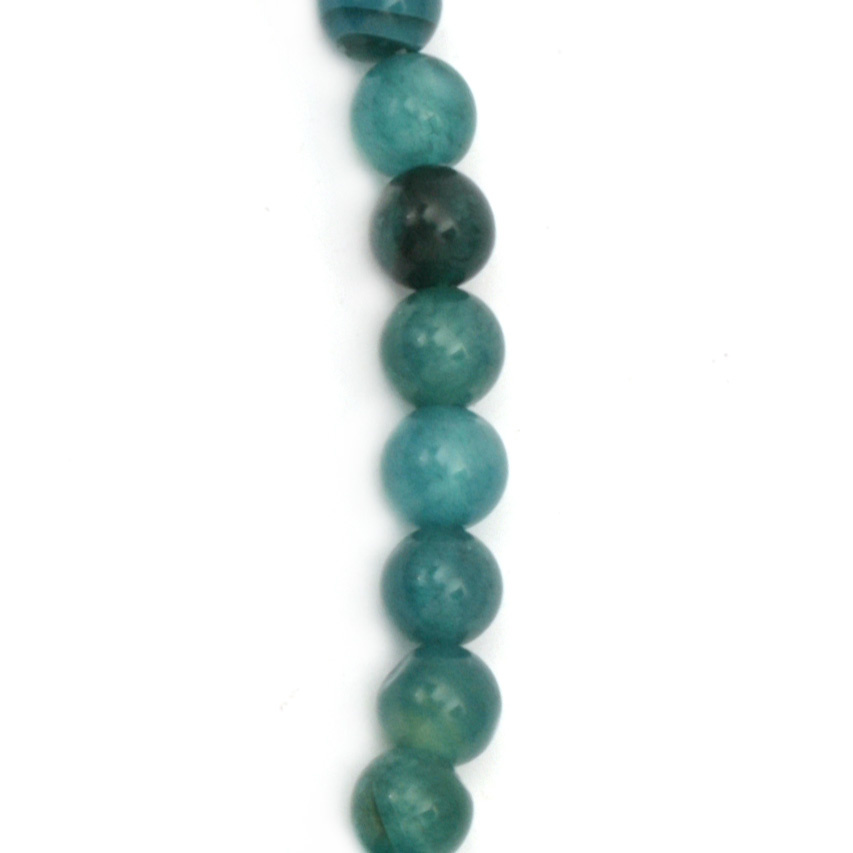 String beads Agate blue-green ball 6 mm ~ 66 pieces