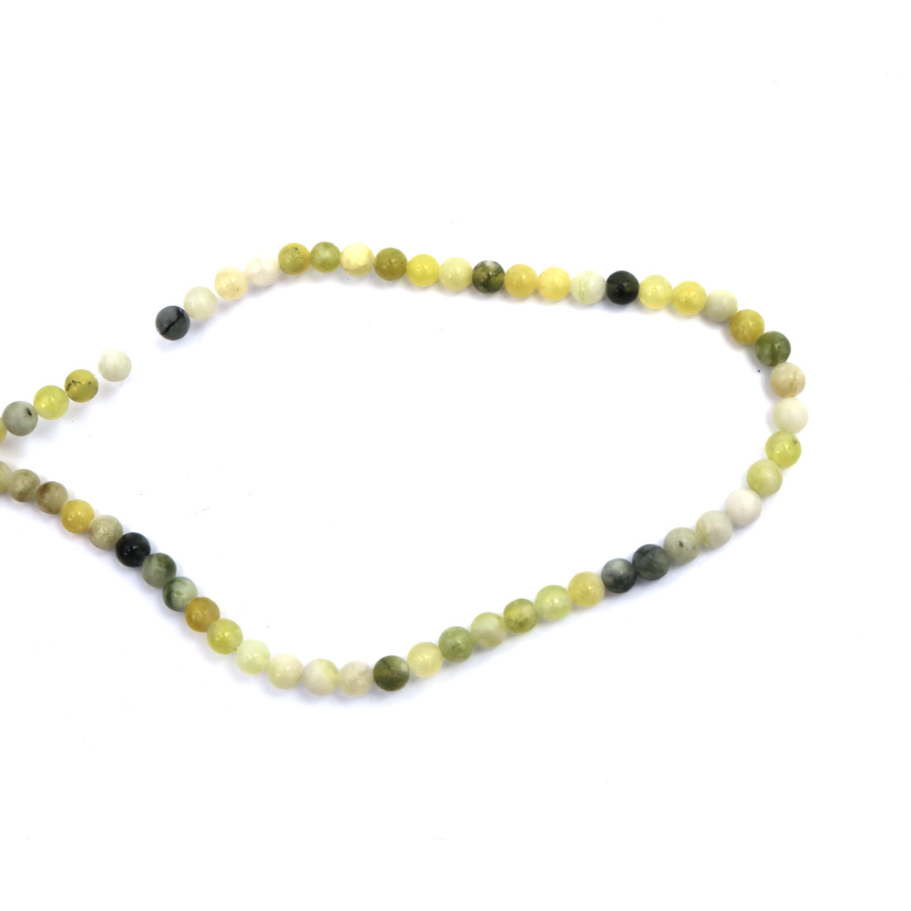String of Semi-Precious Stone Beads Natural Qinghua JADE, Ball: 4 mm ~ 89 pieces