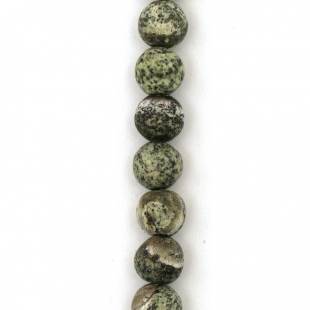 SILVER LINE JASPER / String Matte Natural Stone Beads, Ball: 6 mm ~ 60 Pieces