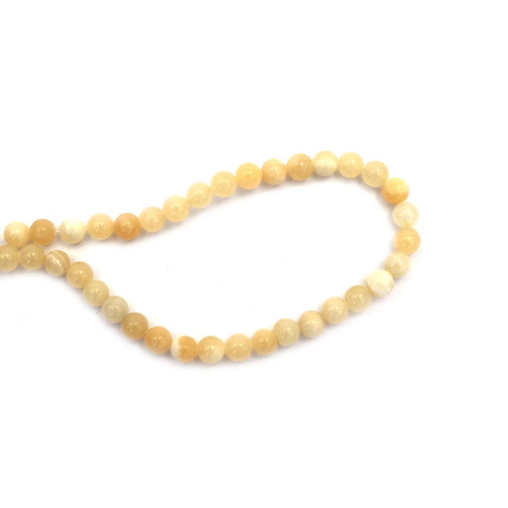 String of Semi-Precious Stone Beads Natural HONEY JADE, Ball: 4 mm ~ 87 pieces