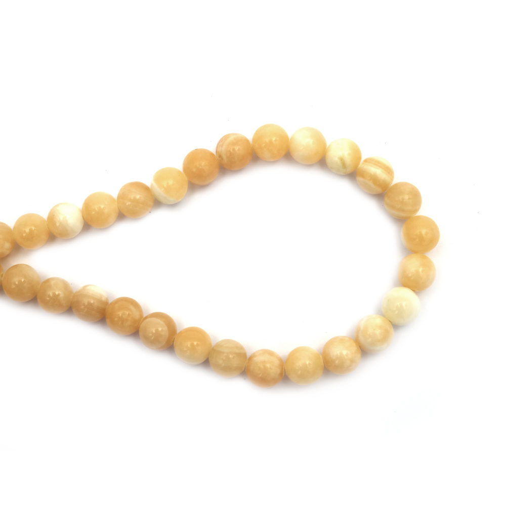 String of Semi-Precious Stone Beads Natural HONEY JADE, Ball: 4 mm ~ 87 pieces