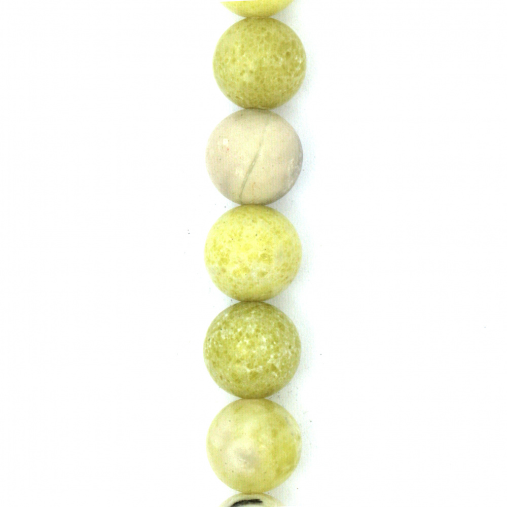 String Semi-precious Stone Beads / PERIDOT, Ball: 8 mm ~ 48 pieces
