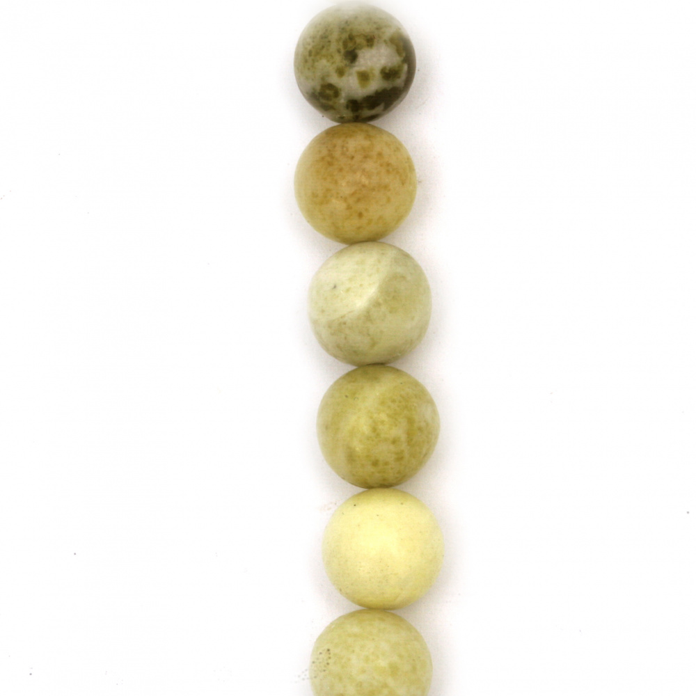 Наниз мъниста полускъпоценен камък Перидот топче 10 мм ~32 броя