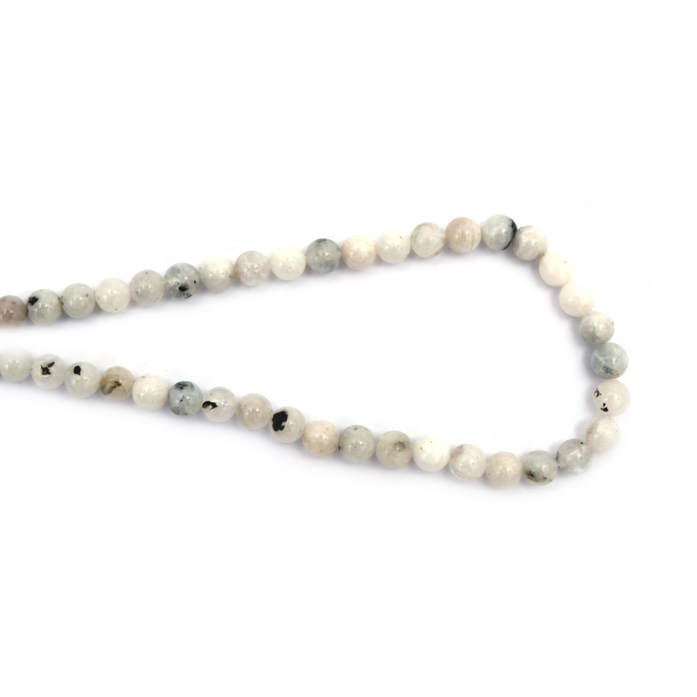 String of Semi-Precious Stone Beads Natural MOON STONE Grade A, Ball: 6 mm ~ 62 pieces